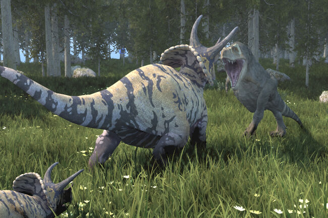トリケラトプスの親は子どもたちをティラノサウルスから守れるのか！？