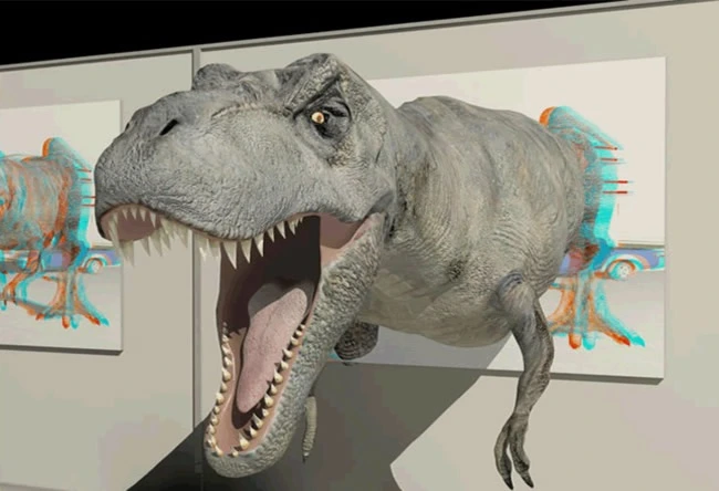 恐竜が２メートル前に飛び出して見えます（奥行として２メートル感じます）。全２０種類！