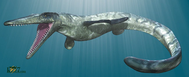 海のティラノサウルスこと、モササウルスの雄姿。弊社オリジナルCG。